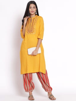 Straight Kurta With Harem Pant Three