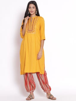 Straight Kurta With Harem Pant Front