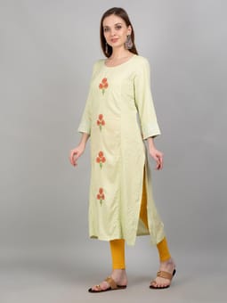 Straight Embroidered Kurta Closer One