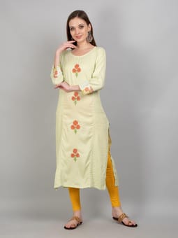 Straight Embroidered Kurta Front