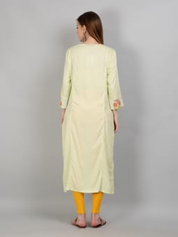 Straight Embroidered Kurta Back