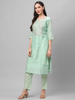 Geometric Printed Kurta With Trouser Other1