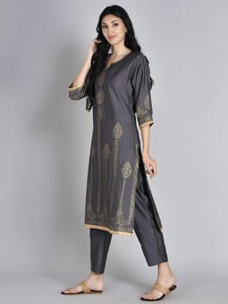 Ornamental Printed Kurta With Trouser Closer One