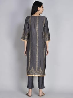 Ornamental Printed Kurta With Trouser Back