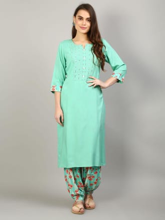 Solid Kurta With Harem Pant