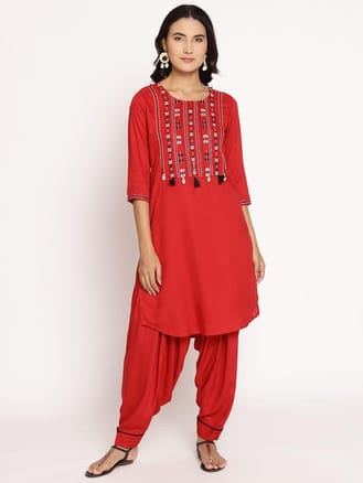 Embroidered Kurta With Salwar