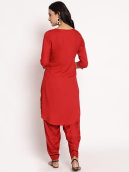 Embroidered Kurta With Salwar Back