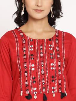 Embroidered Kurta With Salwar Five