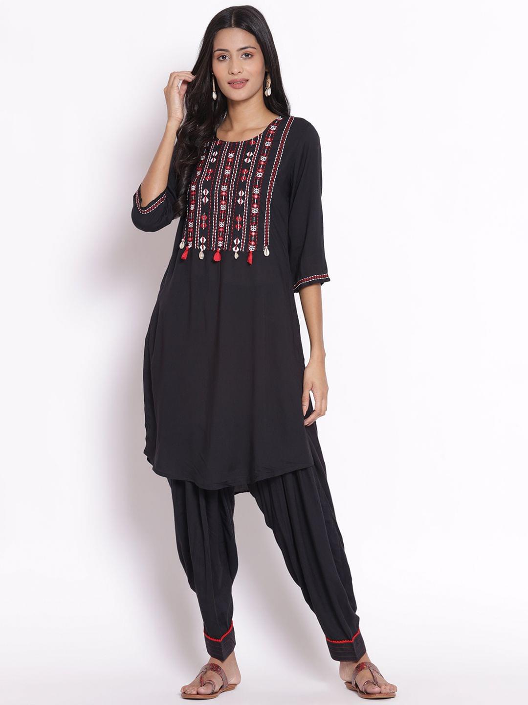 Embroidered Kurta With Salwar Front