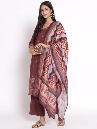 Round Neck Kurta Pant Dupatta