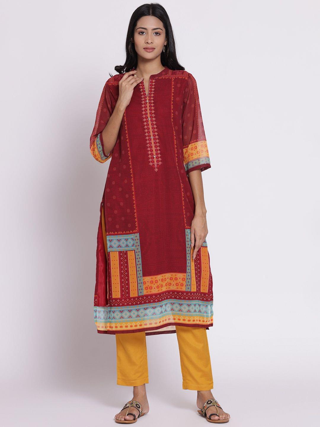 Georgette Printed Kurta Front