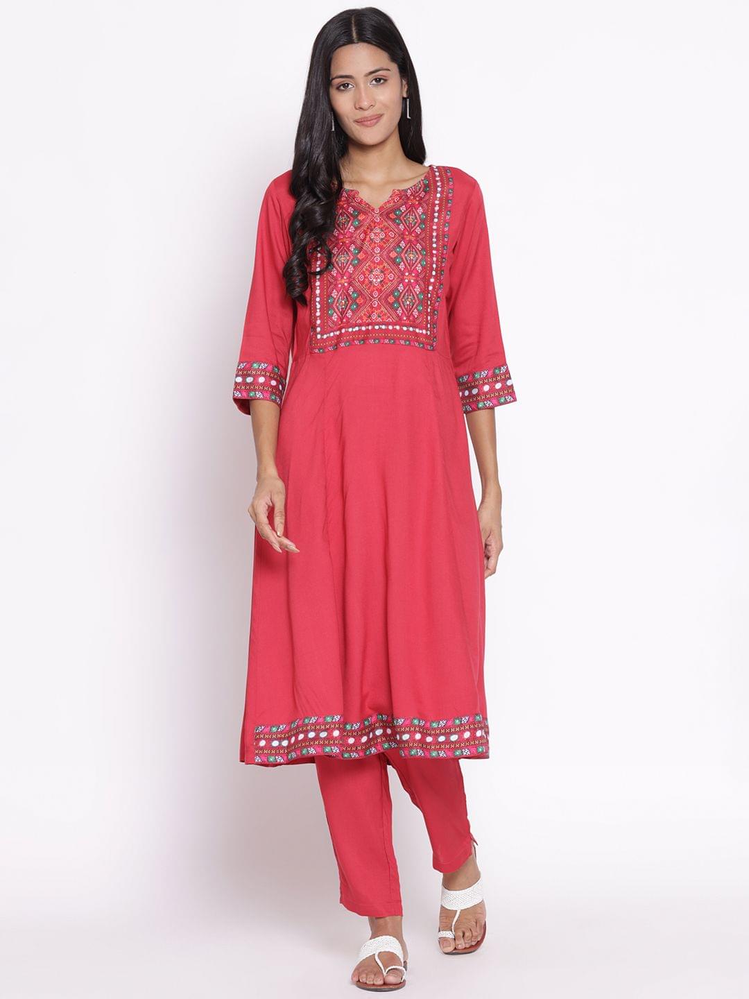 Rayon Kurta With Trouser Front