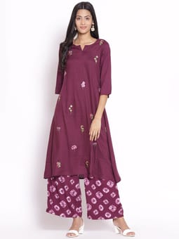 Embroidered Kurta Palazzo Three