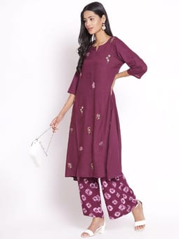 Embroidered Kurta Palazzo Two