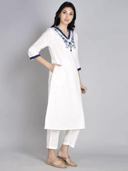 Embroidered Kurta Trouser Dupatta Closer Two