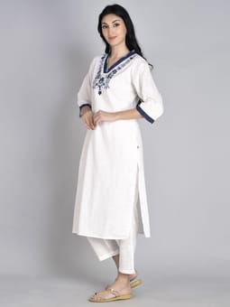 Embroidered Kurta Trouser Dupatta Closer One