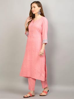 Solid Kurta Trouser Dupatta Closer One