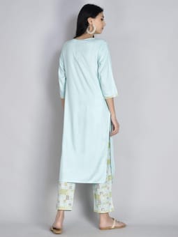 Round Neck Kurta With Trouser Back