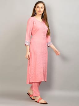 Solid Kurta Trouser Dupatta Closer Two