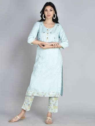 Round Neck Kurta With Trouser