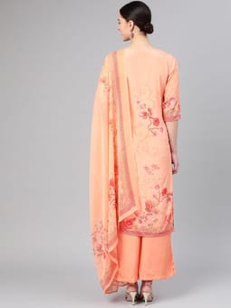 Floral Kurta Palazzo Dupatta Back