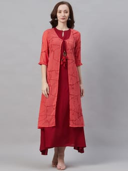 A-line Abstract Dress With Cape Front