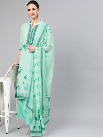 Floral Kurta Palazzo Dupatta