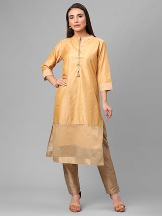 Yellow Ornamental Printed Kurta