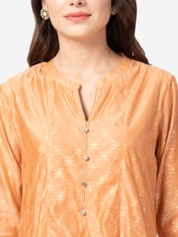 Rust Ornamental Printed Dress