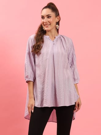 Lilac Stripe Printed Tunic