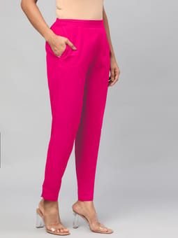 Fuchsia Solid Trouser