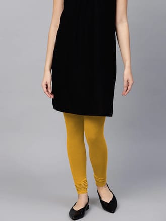 Mustard Solid Full Length Legging