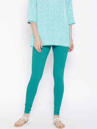 Teal Solid Full Length Legging