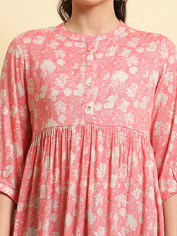 Pink Floral Printed Tunic