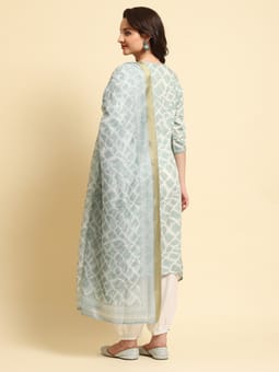 Green Tie Dye Printed Kurta Harem Pant Dupatta