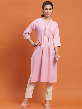 Women Lilac Solid Kurta