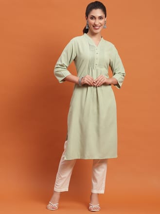 Women Green Solid Kurta