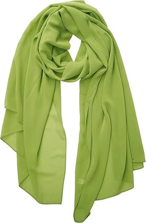 Women Sea Green Lightweight Breathable Chiffon Scarf - Solid Color Fashion Shawl, Sun-Proof Wrap For All Seasons