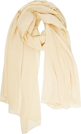 Women Beige Lightweight Breathable Chiffon Scarf - Solid Color Fashion Shawl, Sun-Proof Wrap For All Seasons