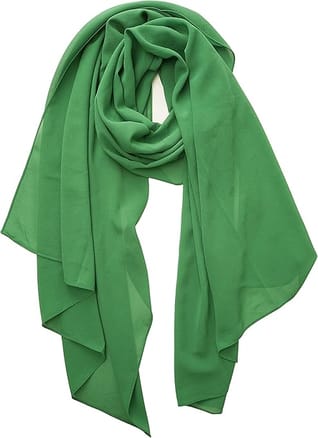 Women Emerald Green Lightweight Breathable Chiffon Scarf - Solid Color Fashion Shawl, Sun-Proof Wrap For All Seasons