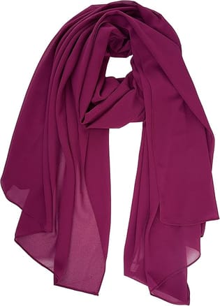 Women Purple Lightweight Breathable Chiffon Scarf - Solid Color Fashion Shawl, Sun-Proof Wrap For All Seasons