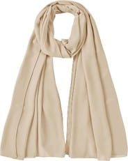 Women Peach Lightweight Breathable Chiffon Scarf - Solid Color Fashion Shawl, Sun-Proof Wrap For All Seasons