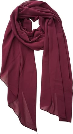 Women Maroon Lightweight Breathable Chiffon Scarf - Solid Color Fashion Shawl, Sun-Proof Wrap For All Seasons